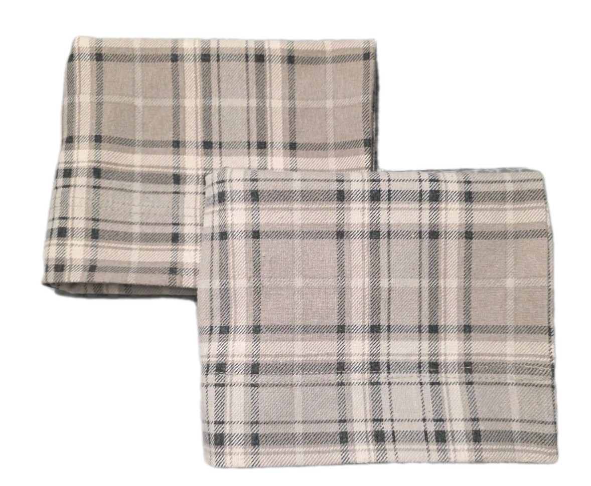 Set of 2 Grey Flannel PillowCases 20 X 32 Queen