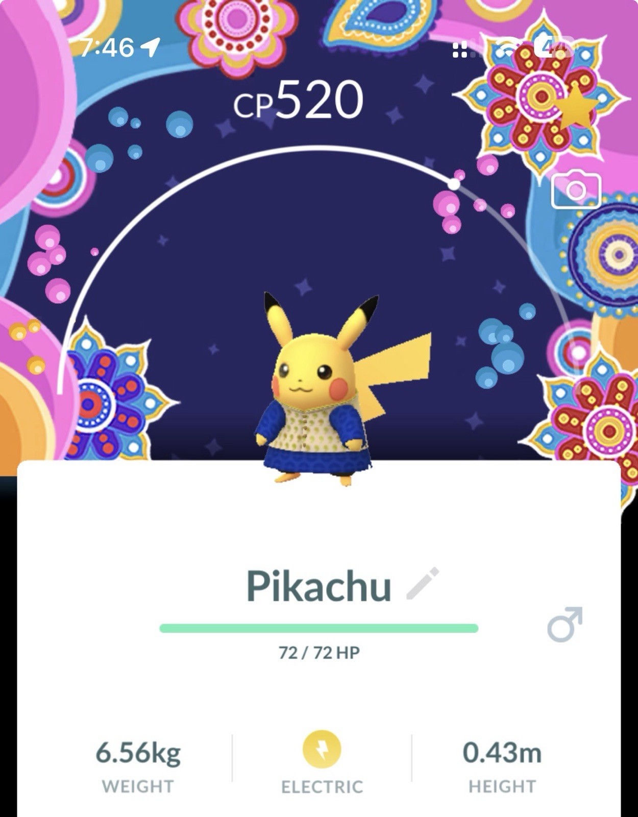 Pokemon Go - Kurta Pikachu India - Holi -Festival Of Lights - Normal (Not Shiny)