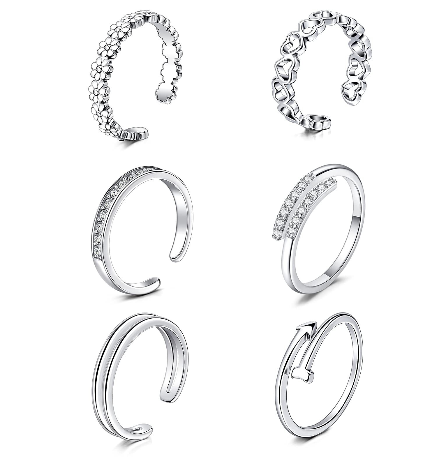 QWALIT Toe Rings for Women Gold Toe Ring Gold Toe Rings for Women Silver Toe ...