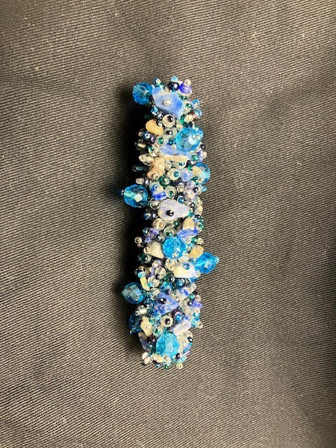 Aqua beaded confetti bracelet