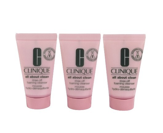 3 x Clinique All About Clean Rinse Off Foaming Cleanser - 1 oz / 30 ml Each