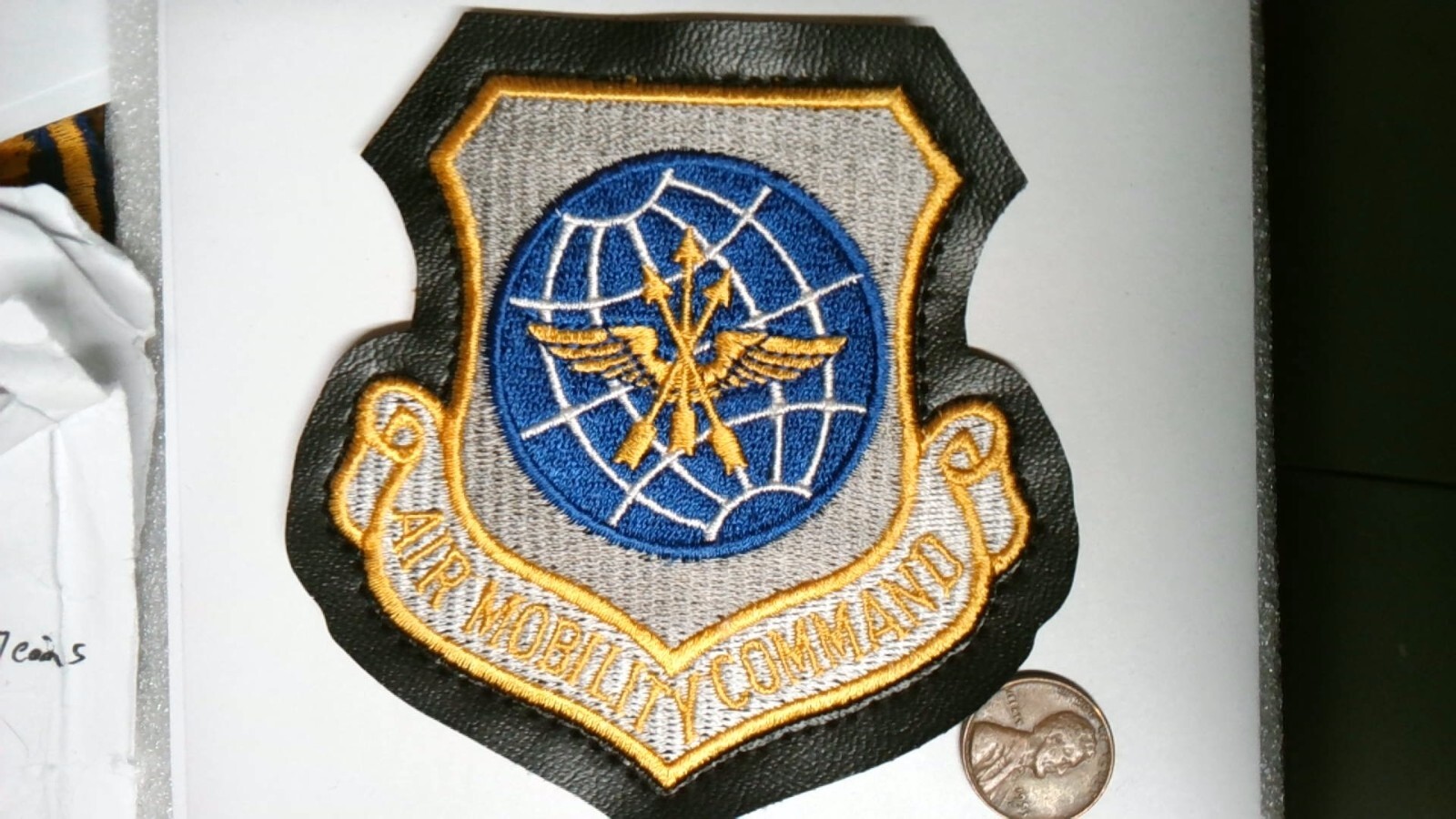 US MILITARY PATCH USAF AIR MOBILITY COMMAND HOOK AND LOOP BACK MUCH OLDER