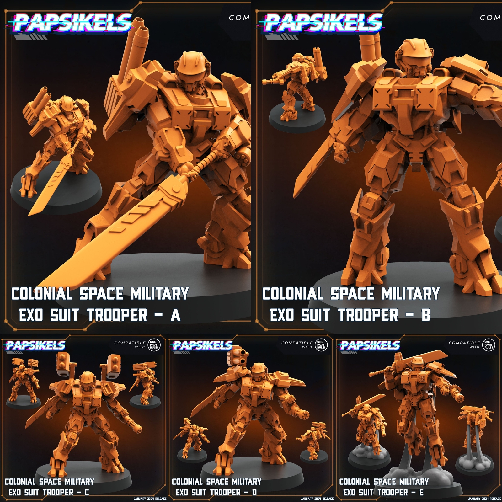 Colonial Space Military Exo Suit Trooper Miniatures | Dropship Troopers IV | Sci