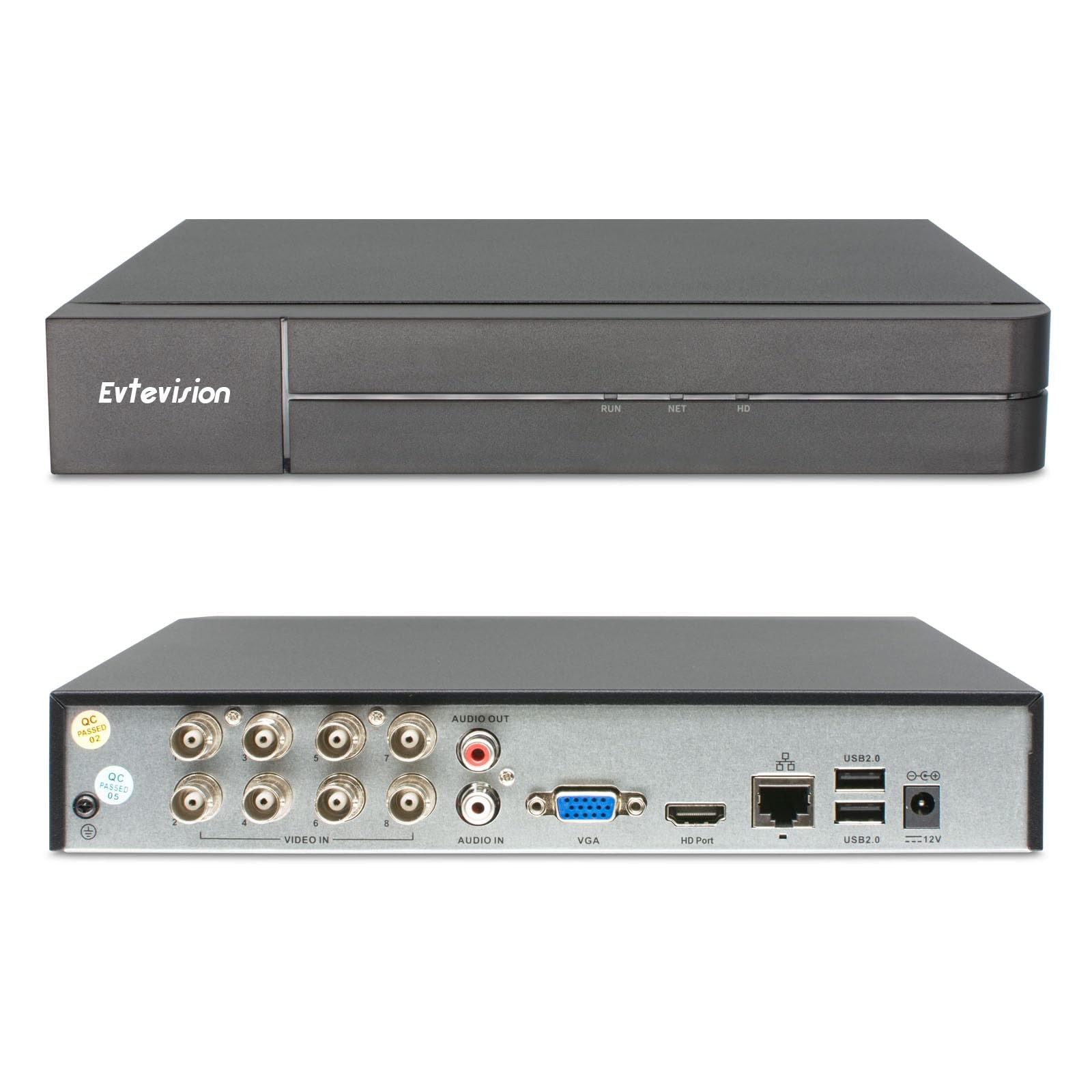 Evtevision 5MP Lite Security DVR Recorder with AI 8CH Lite, Black