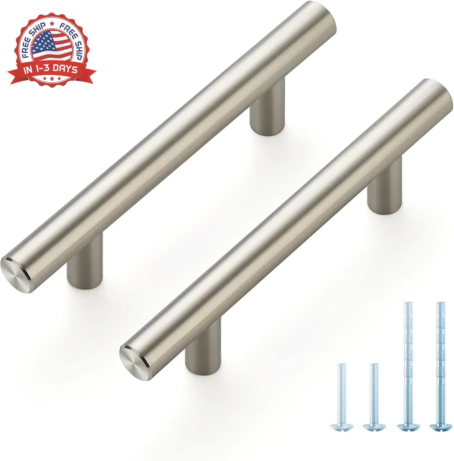 30 Pack 5 Inch Cabinet Pulls, 3 Inch (76mm) Hole Center Stainless Stee