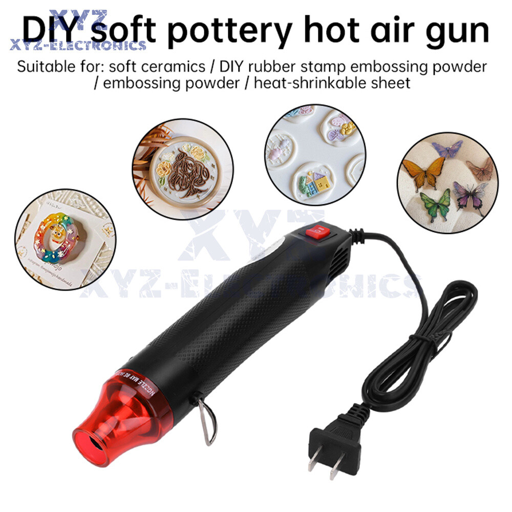 300W220VMiniHotAirBlowerAdjustableHeatGunForDIYCraftsShrinkWrapTool
