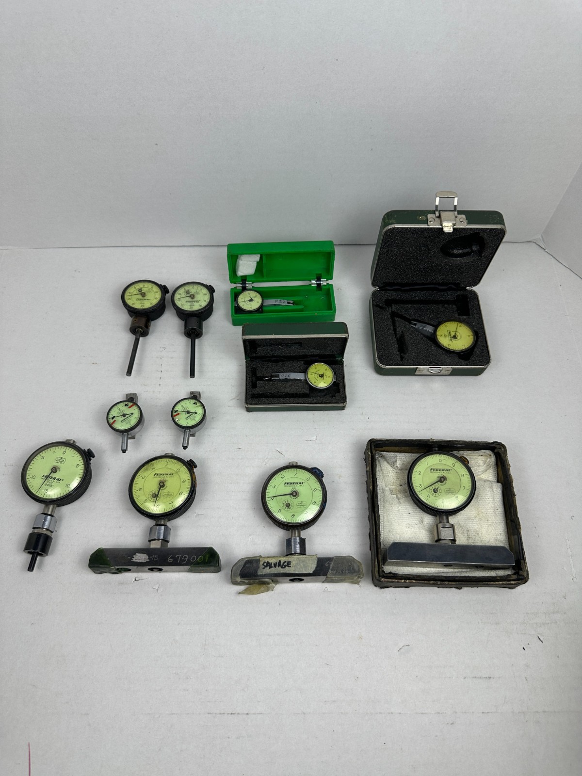 Huge Lot! - 11 Federal Dial Indicators - For Parts/Repair