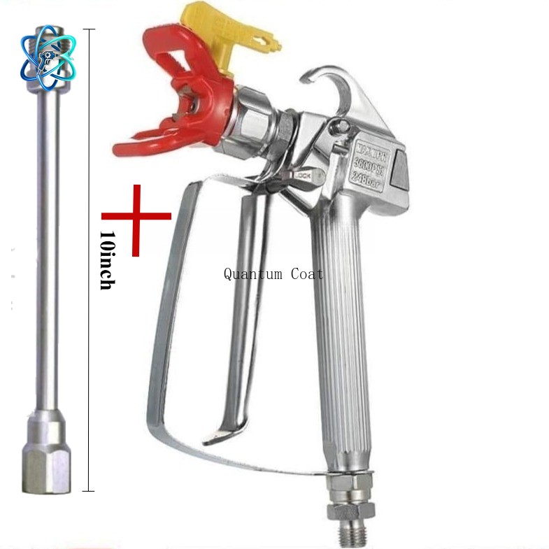 Airless Paint Spray Gun 3600PSI 517 Tip with 10 inches Extension Rod Fit All ...