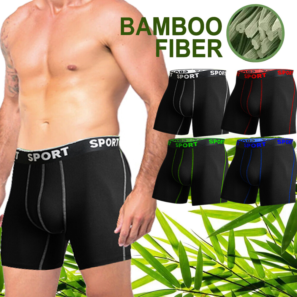 4/8 Pack Men Bamboo Underwear Boxer Briefs Soft Trunks Jocks Underpants Shorts