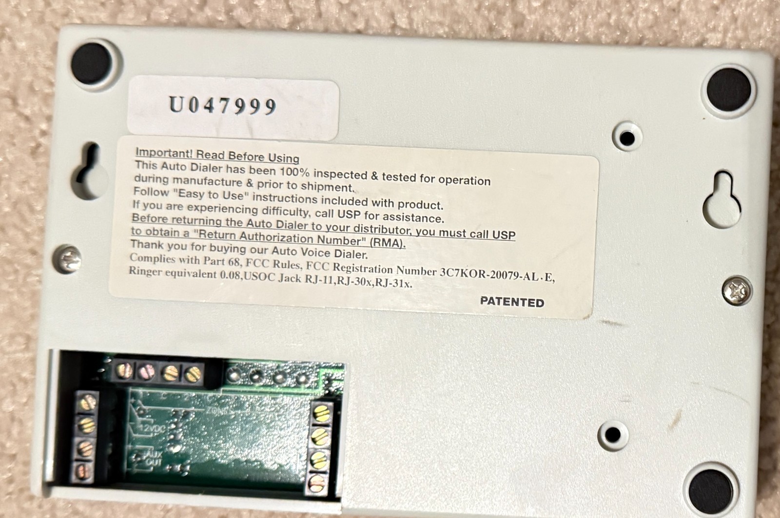 United Security Products AD-2001 DL