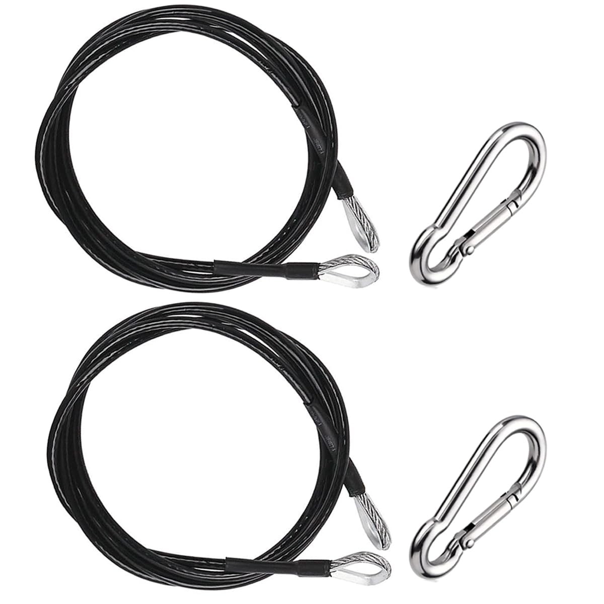 LOOEEL 2 Pack 39 Inch Fitness Extension Cable,Fitness Rope Black