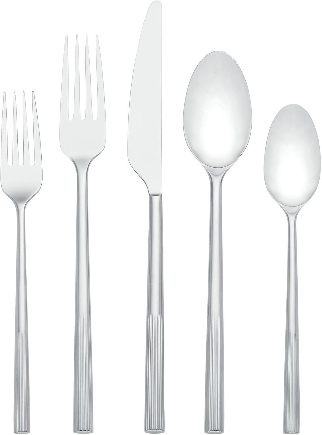 DKNY Eldridge 5-Piece Cutlery Set – Stainless Steel Flatware Silverware