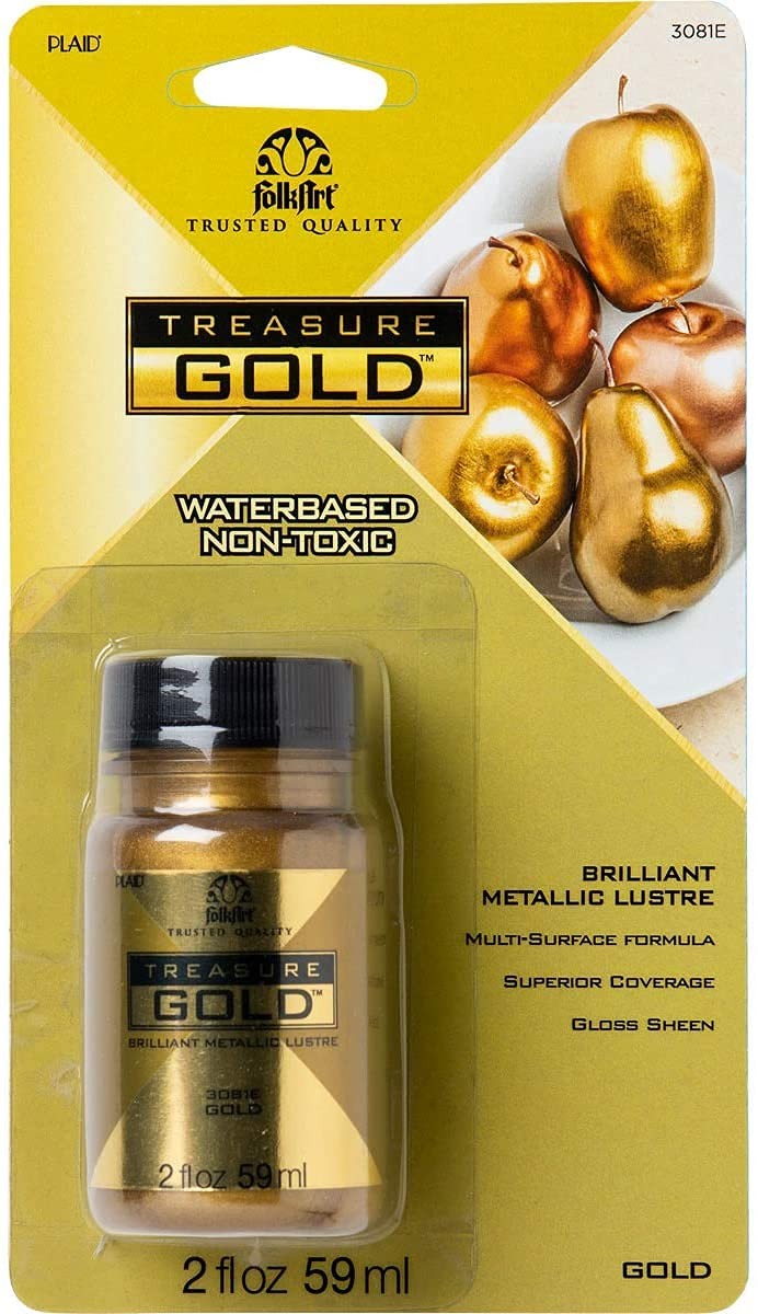 FolkArt Gold Assorted Easy to Apply DIY Crafts, Art 2 Fl Oz (Pack of 1),