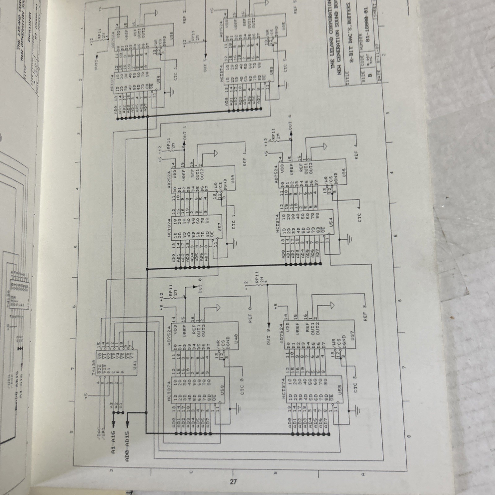Original quarterback leland Set With Schematics arcade video game manual