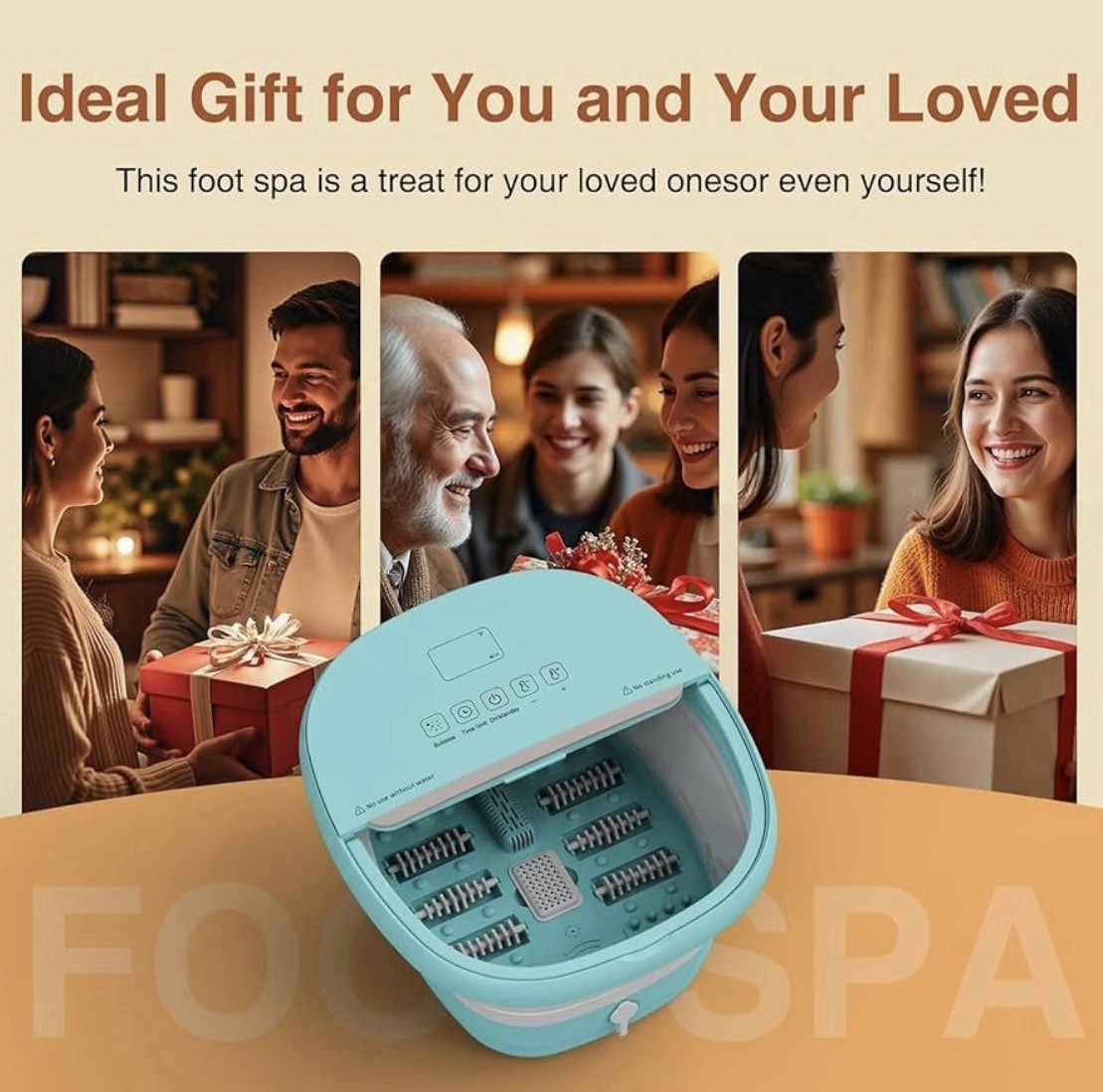 Foldable Electric Foot Bath Massager Blue Bubble Care Shiatsu (See Description)