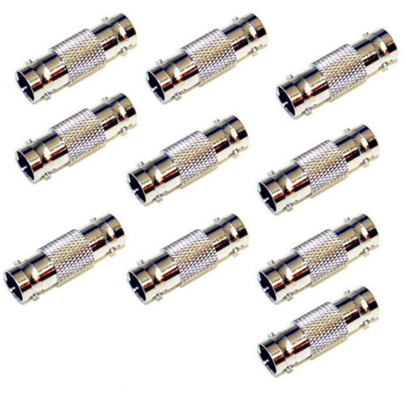 10pcs Coaxial Cable  BNC Female Coupler Adapter Connector for CCTV RG59 RG60 US