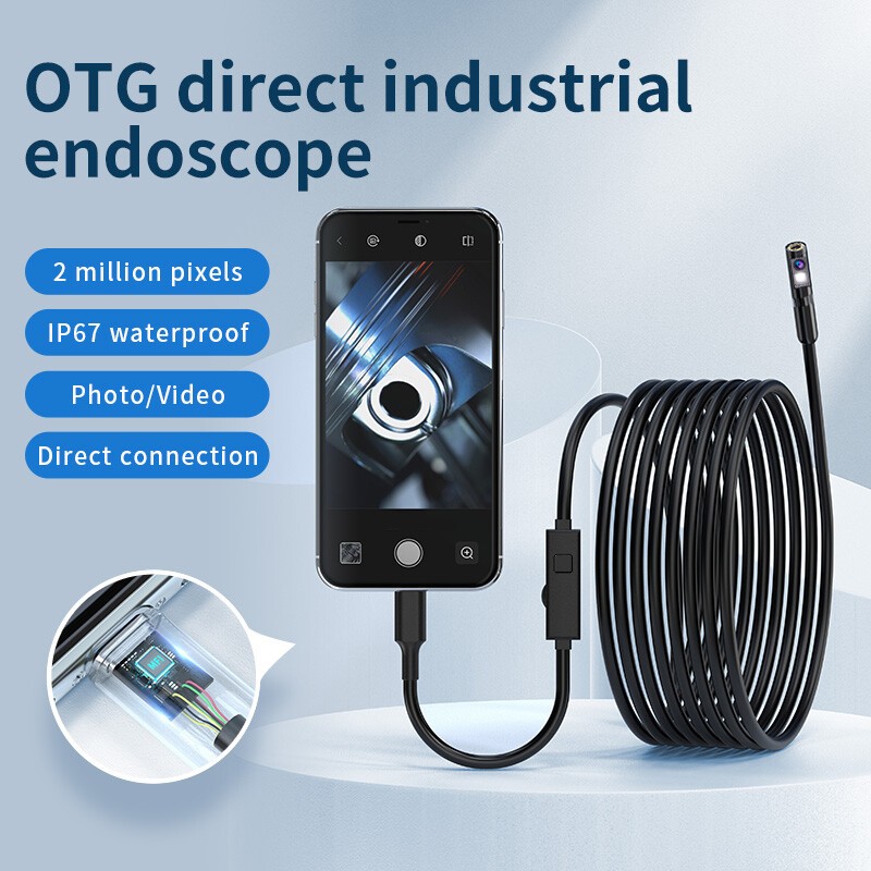 Endoscope Inspection Camera LED Light Flexible Snake Camera For iPhone Android