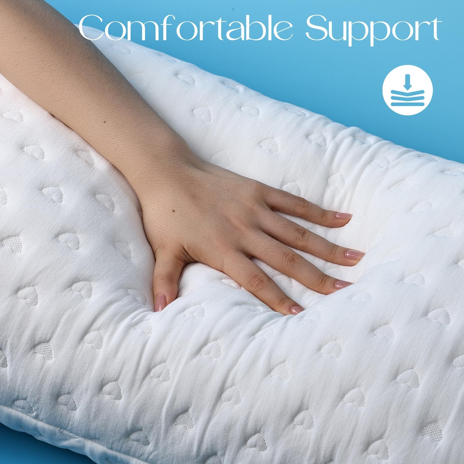 btasleeep Side Sleeper Pillows for Neck & Shoulder Queen Size - 1 Pack, White