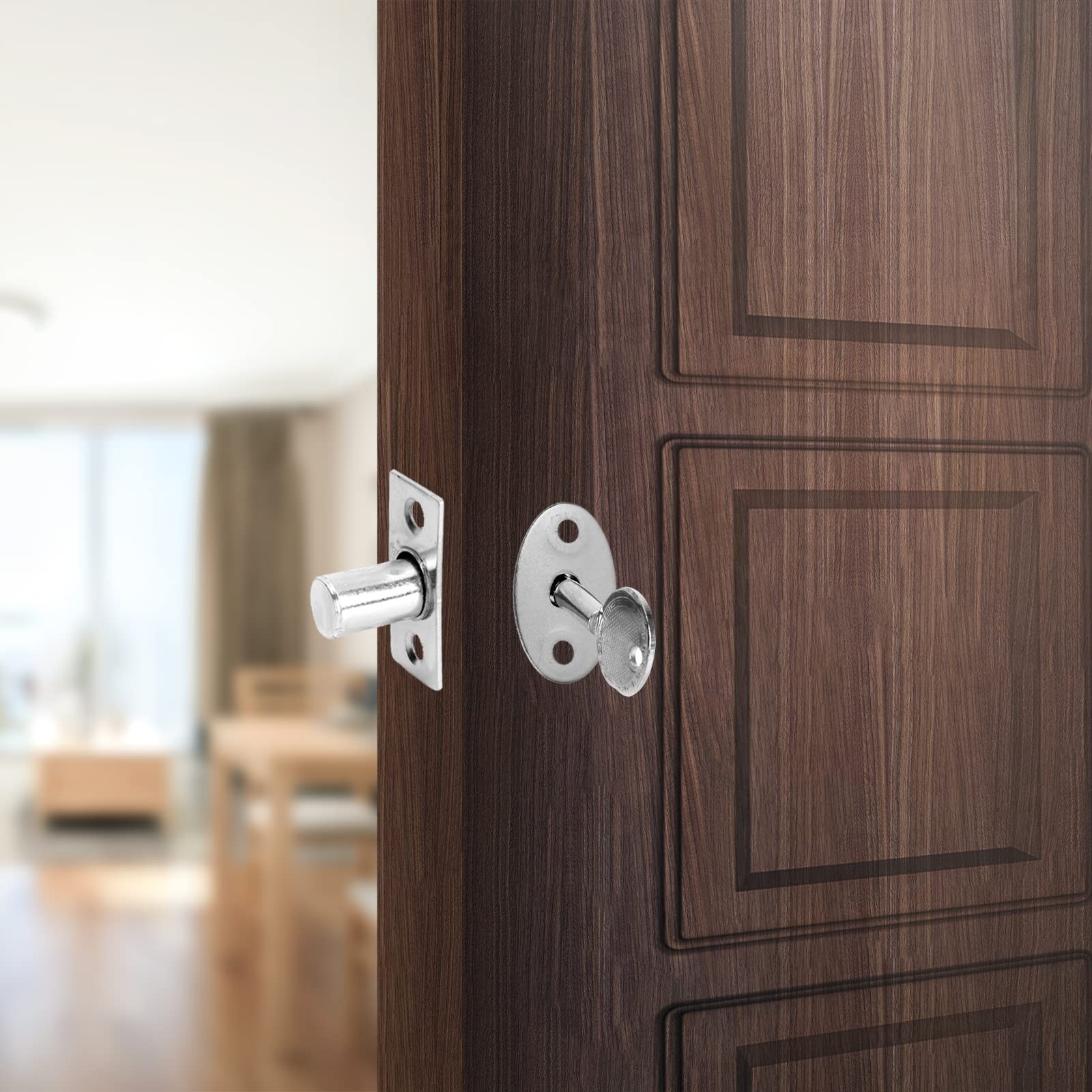 2 Set Hidden Manager Tubewell Key Mortise Lock Stainless Steel with Key and S...