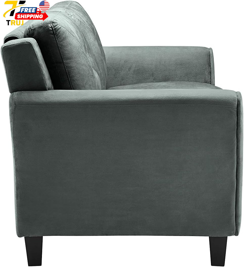 57.9" Loveseat Transitional Modern Pocket Coil Comfort Easy Assembly Microfiber