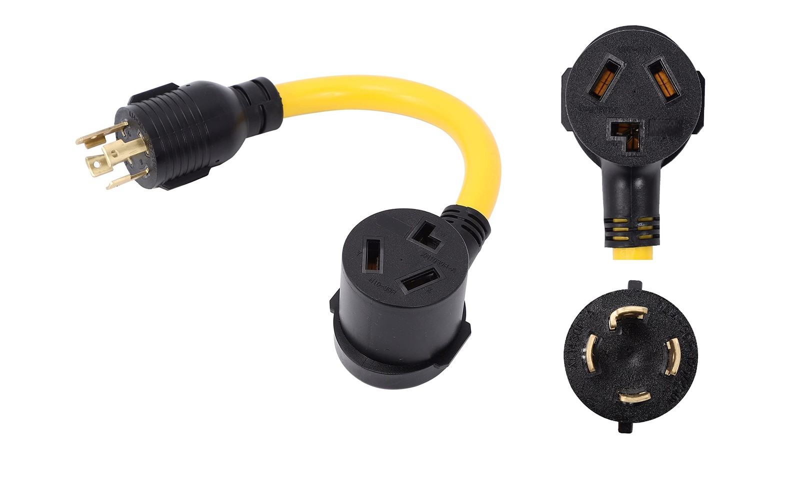 NEMA L14-30P to 10-30R 240V 30 Amp 4 Prong Twist Lock Male Plug to 3 Prong Fe...