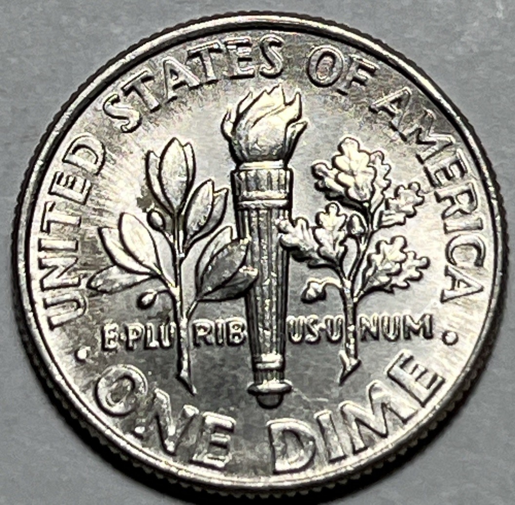2020 P Roosevelt Dime Errors Strike Through Grease Both Sides