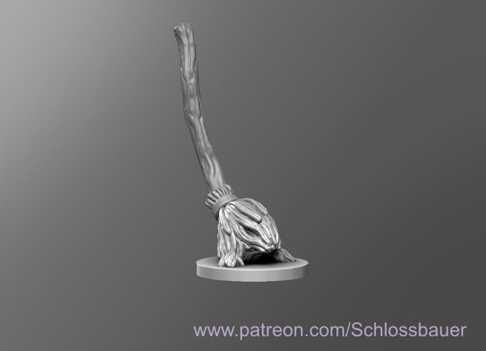 Dungeons and Dragons HD Resin Print - Small Construct - Broom of Animated Attack