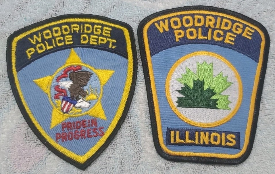 Vtg Obsolete Woodridge Illinois Police Patch Lot Of 2