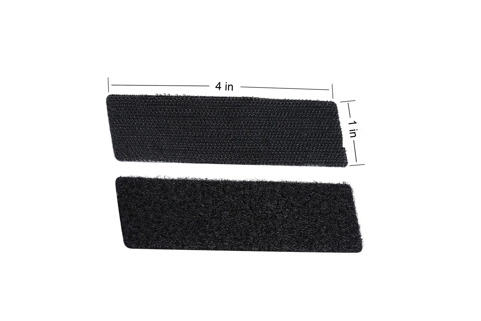 20 Sets Heavy Duty Hook & Loop Adhesive Strips 1x4” Black Sticky Back Fastener