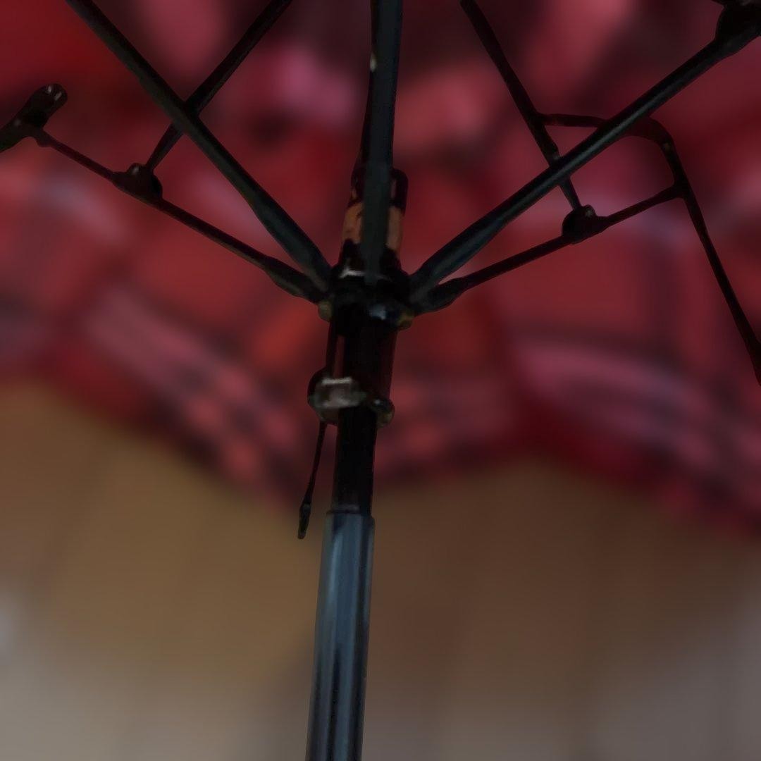 Burberry Folding Umbrella Red Check 6 Rib Authentic Luxury Accessory
