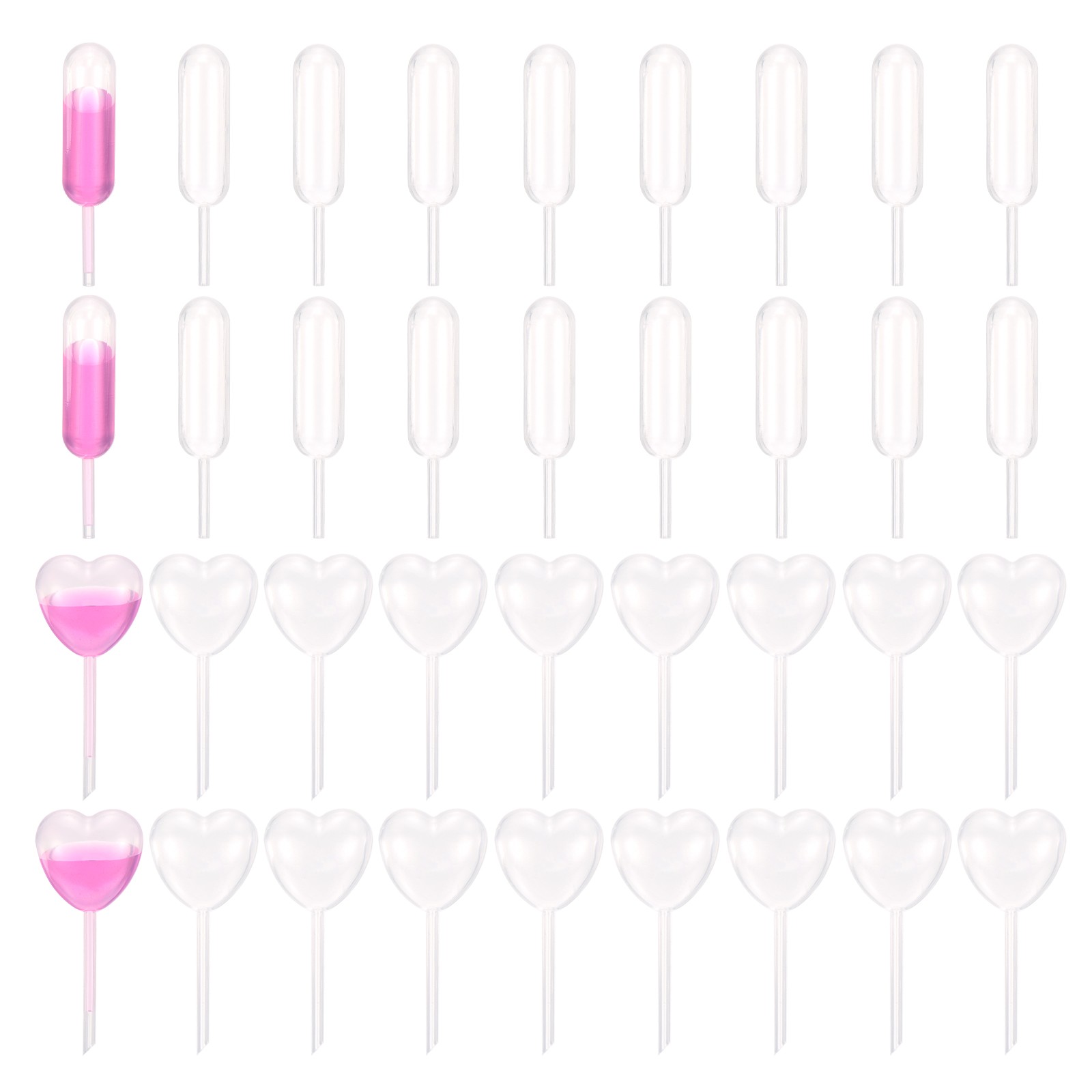 Cupcakes Pipettes, 100 Pcs 4ml Dessert Pipettes, Clear, Dropper/Heart