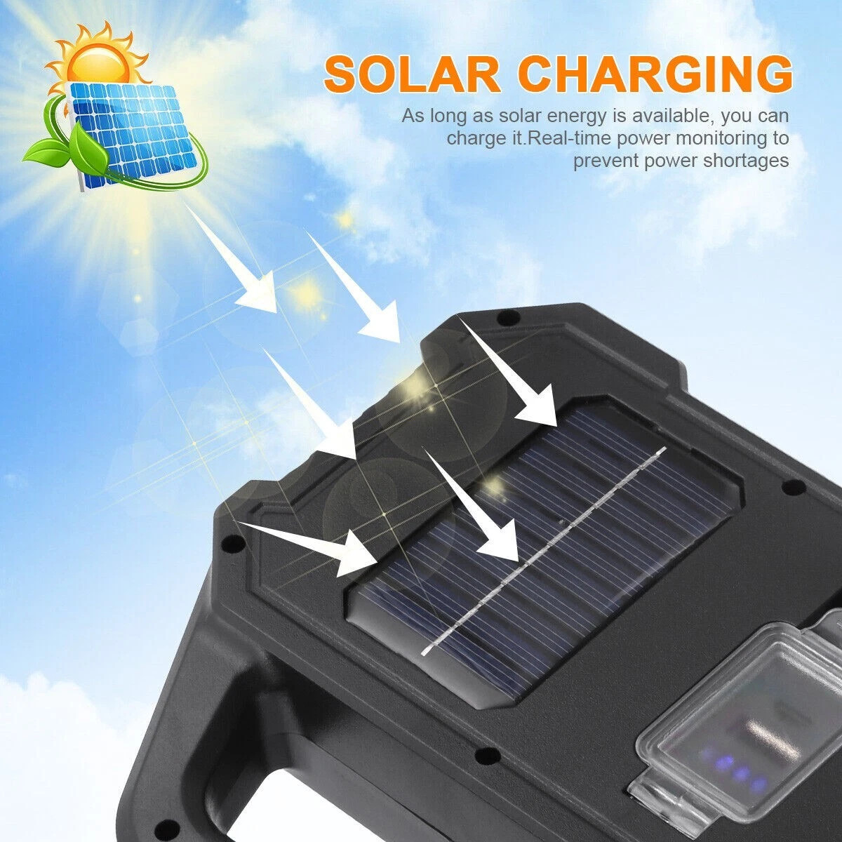 Solar Power LED Camping Lamp Flashlight Tent Light Lantern Rechargeable Battery