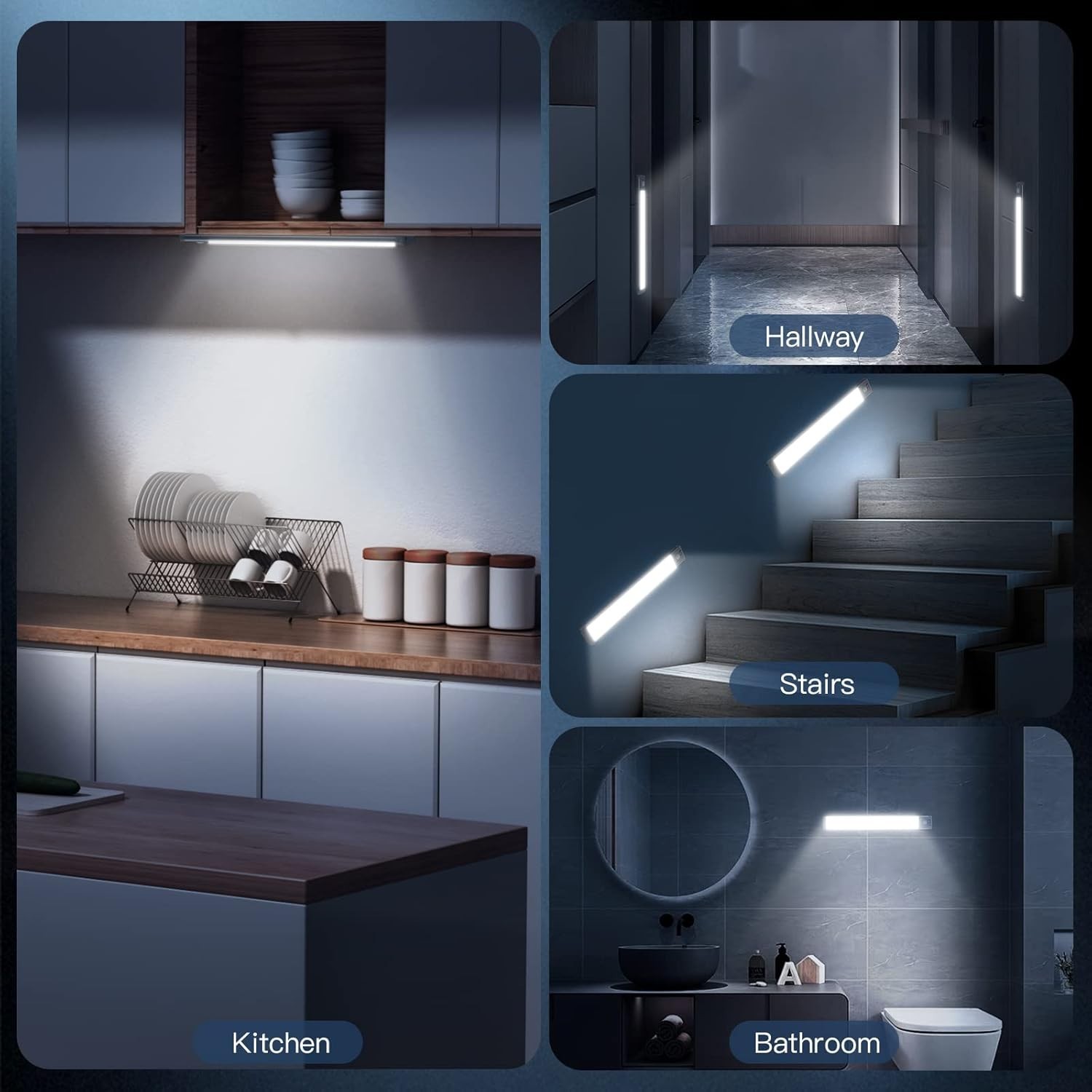 10inch Under Cabinet Lighting, 2 Pack Rechargeable Motion Sensor Light Indoor...