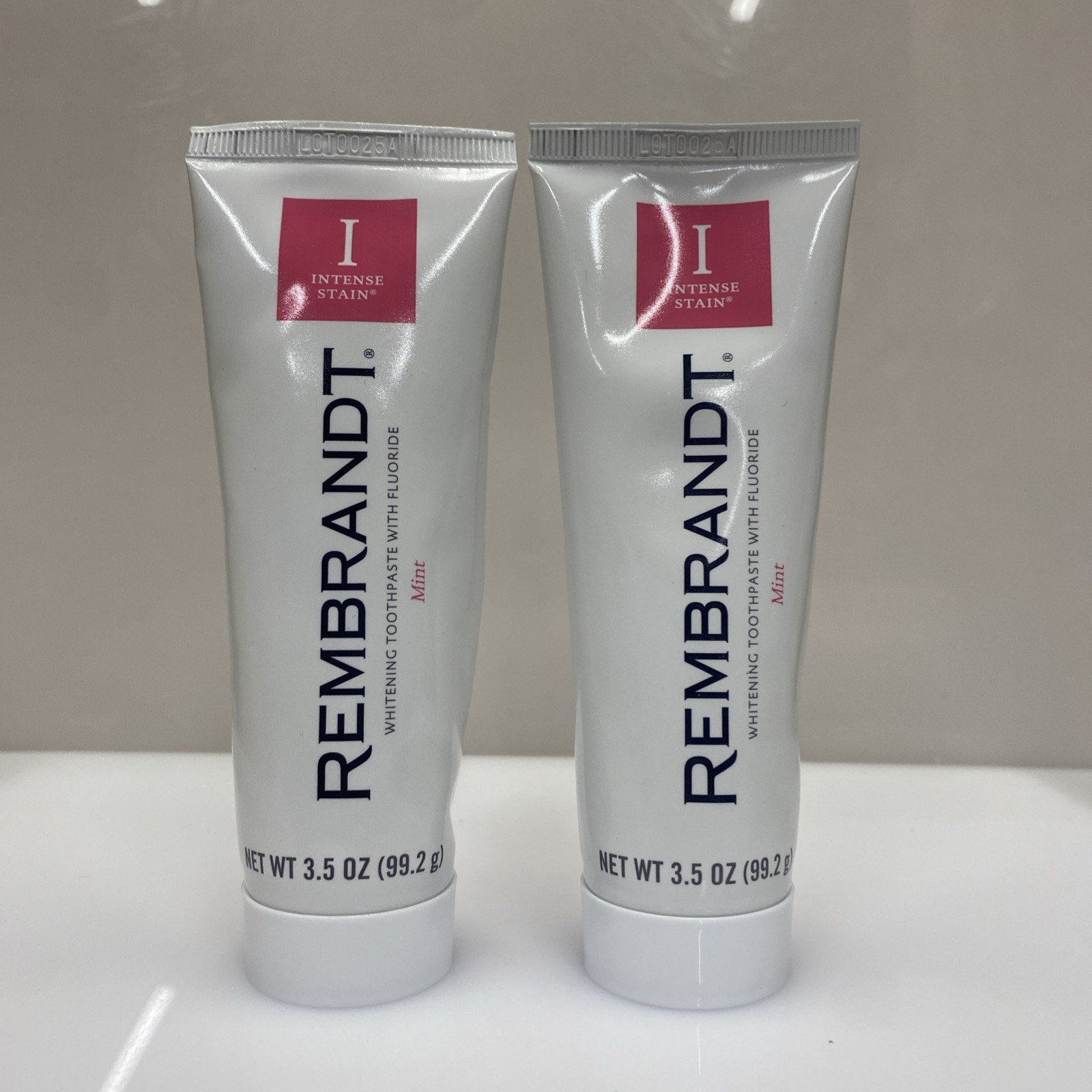 2 X Rembrandt Whitening Toothpaste with Fluoride Mint Flavor  EX 11/26 No Box