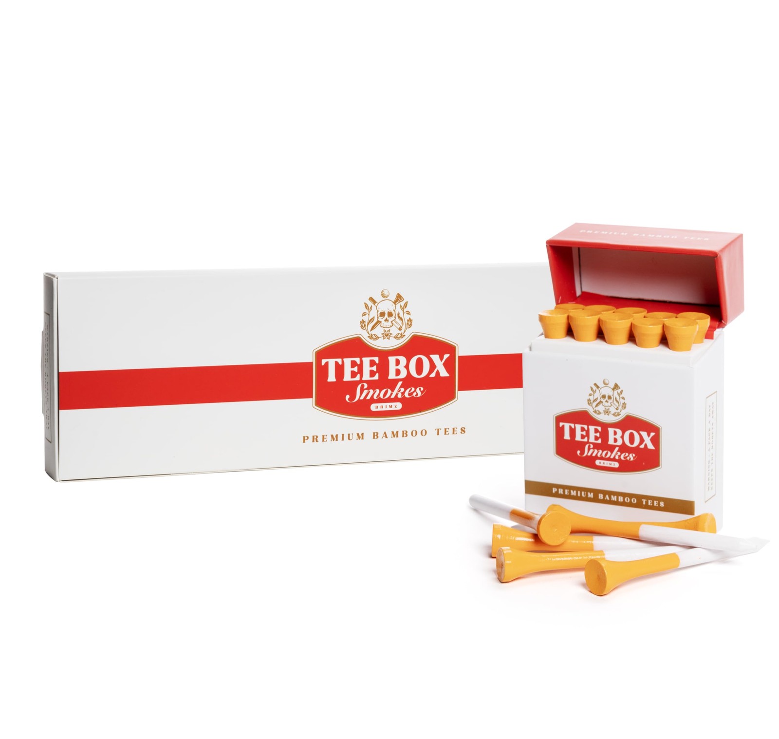 Tee Box Smokes Bamboo Golf Tees – Magnetic Reusable Tee Case – 50 Premium 2¾"...