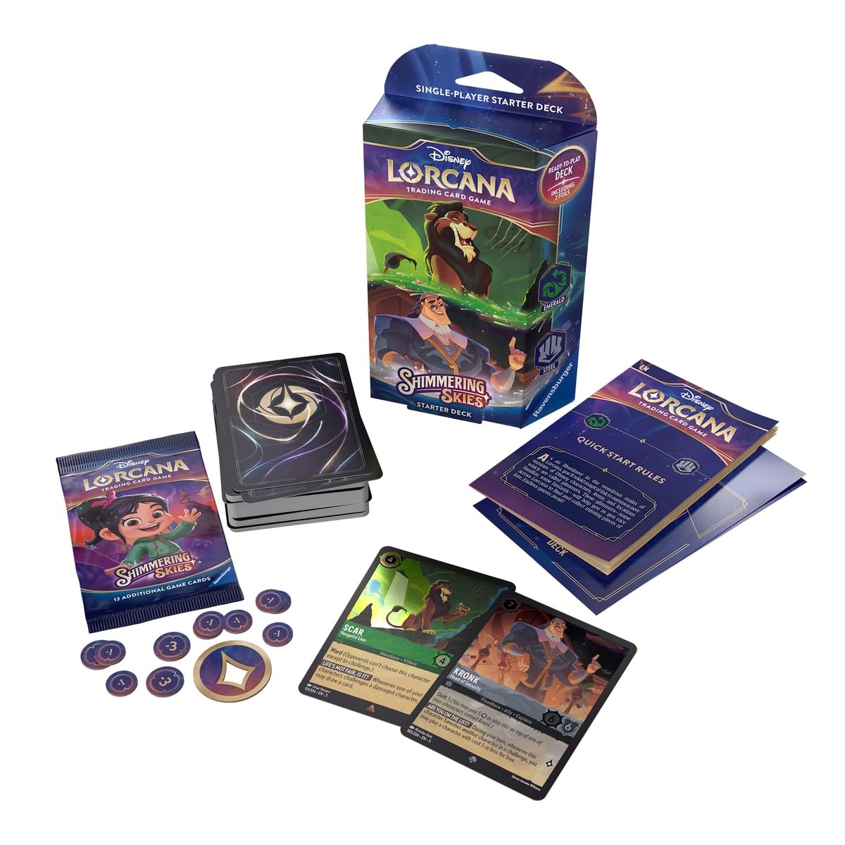 Disney Lorcana: Shimmering Skies Starter Deck (Emerald & Steel) New Sealed