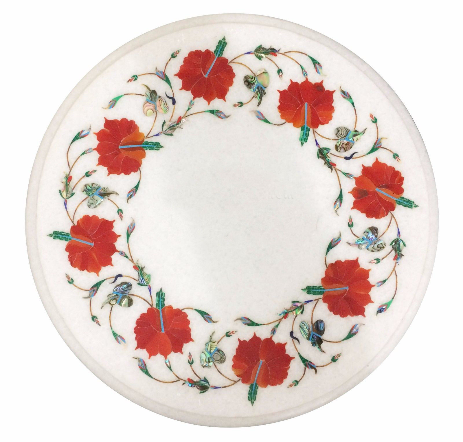 12" Marble Table Semi Precious Stone Pietra Dura Art Home Furniture Gifts
