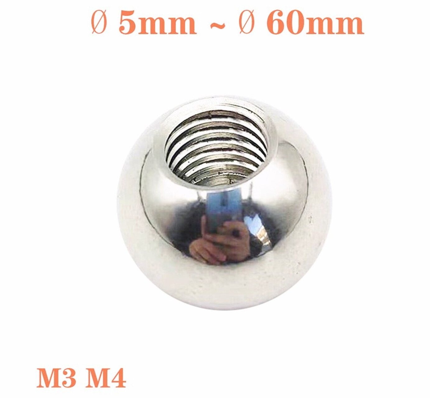 M3 M4 Thread Ball Bearing Round Balls Half-hole Stainless Steel Diameter select