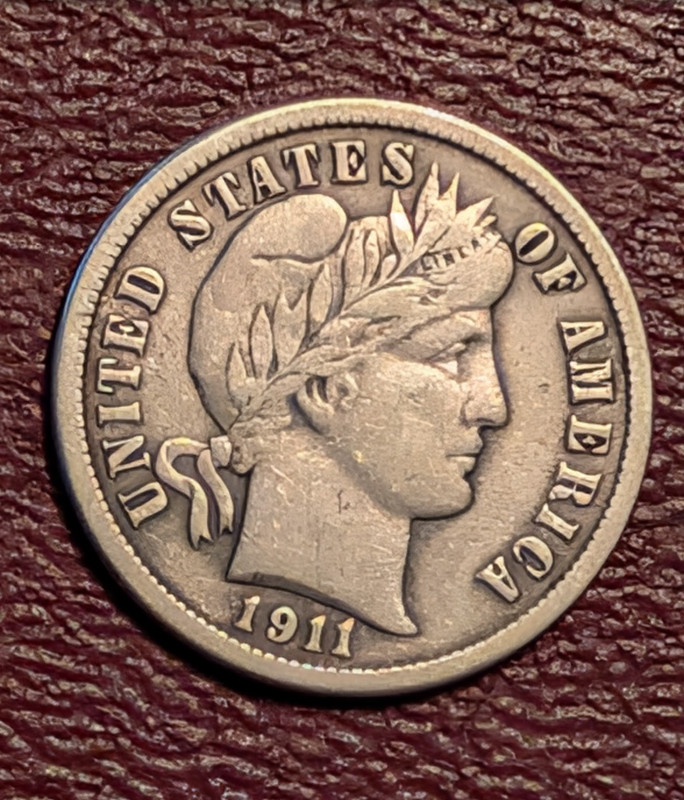 1911-P Barber Dime 10c Ungraded