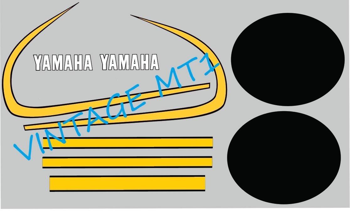 1973 Yamaha 250 fuel tank decals SET, OEM SPECS, NOS STYLE