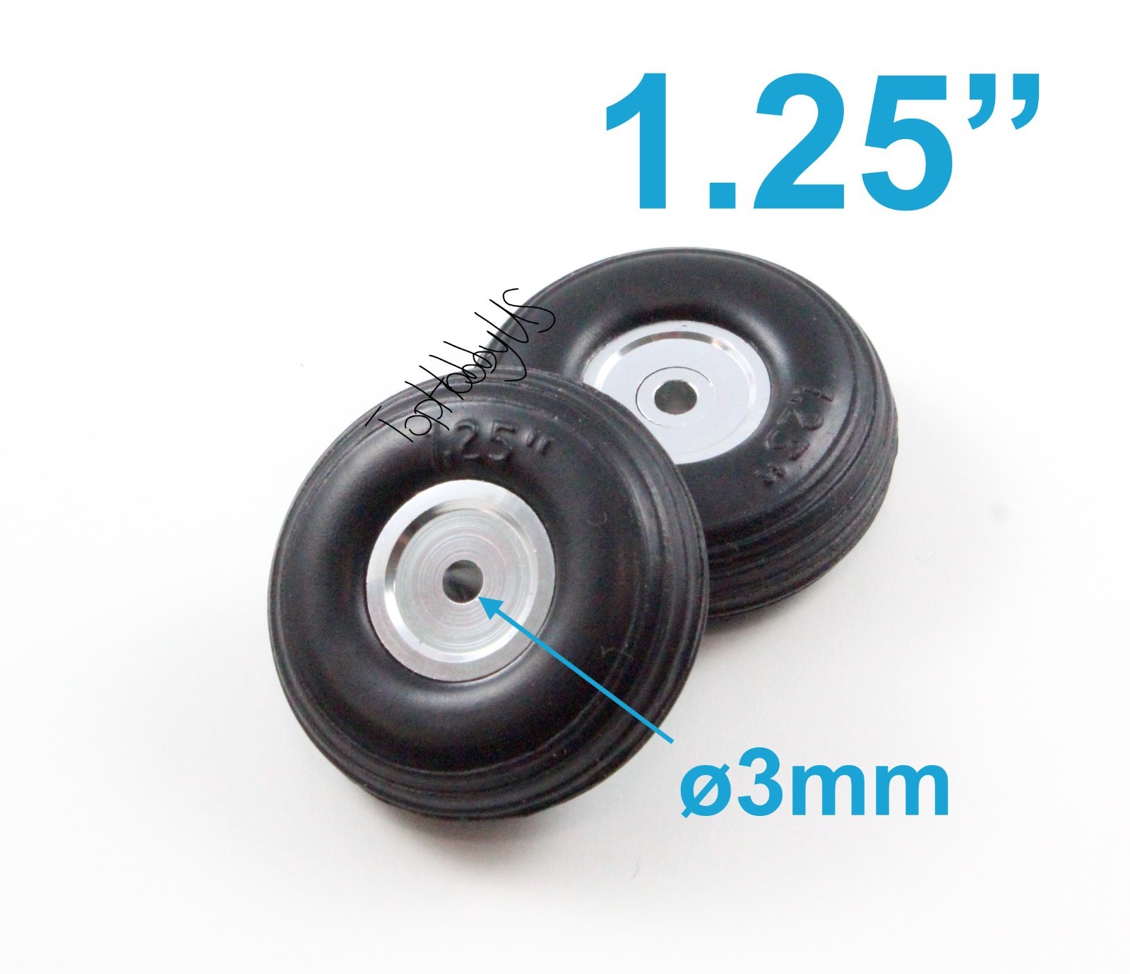 1Pair of 1.25" Light Weight RC Plane PU Wheels Aluminum Alloy Hub (US SELL/SHIP)