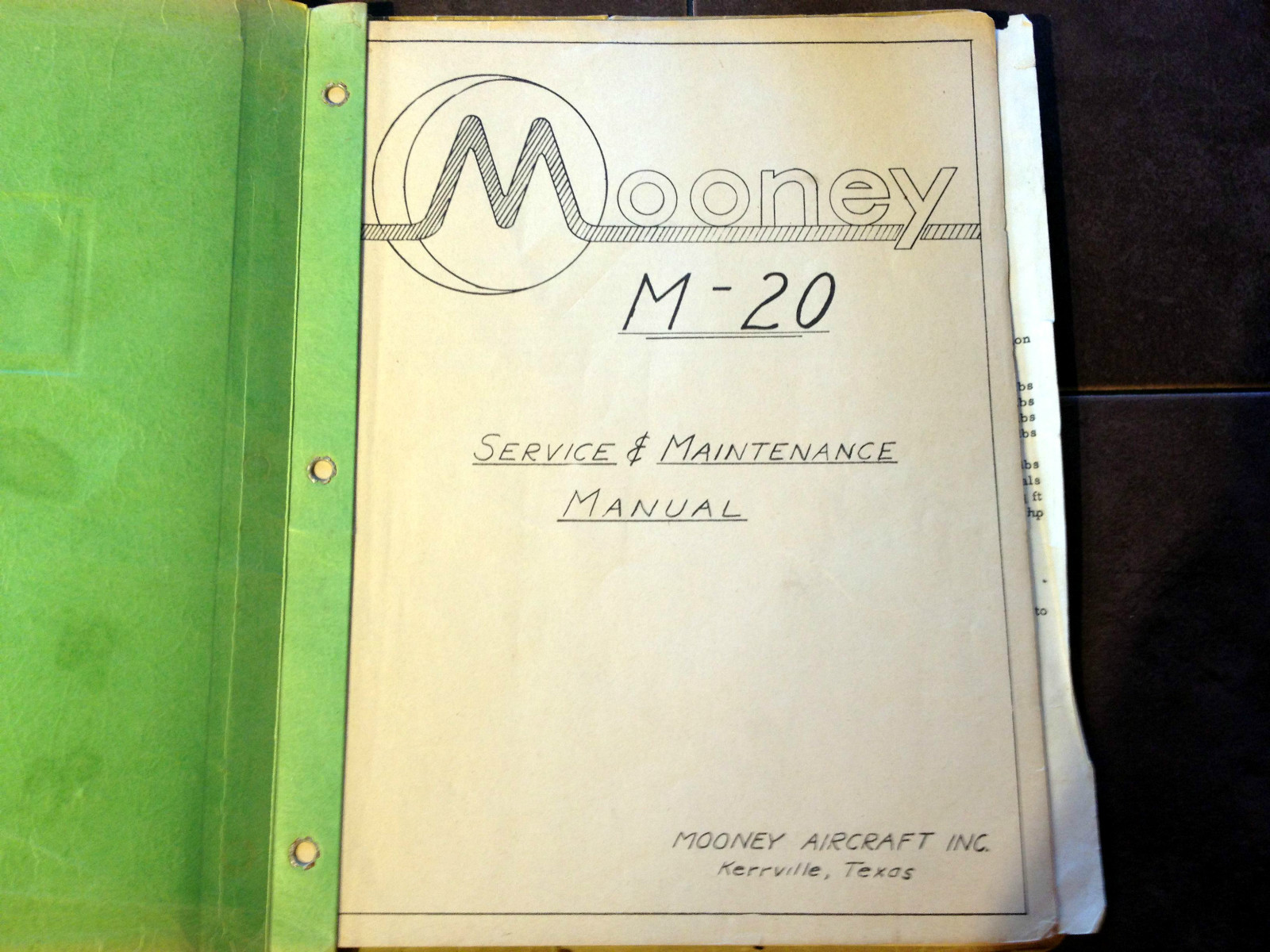 Mooney M-20 Service & Maintenance Manual