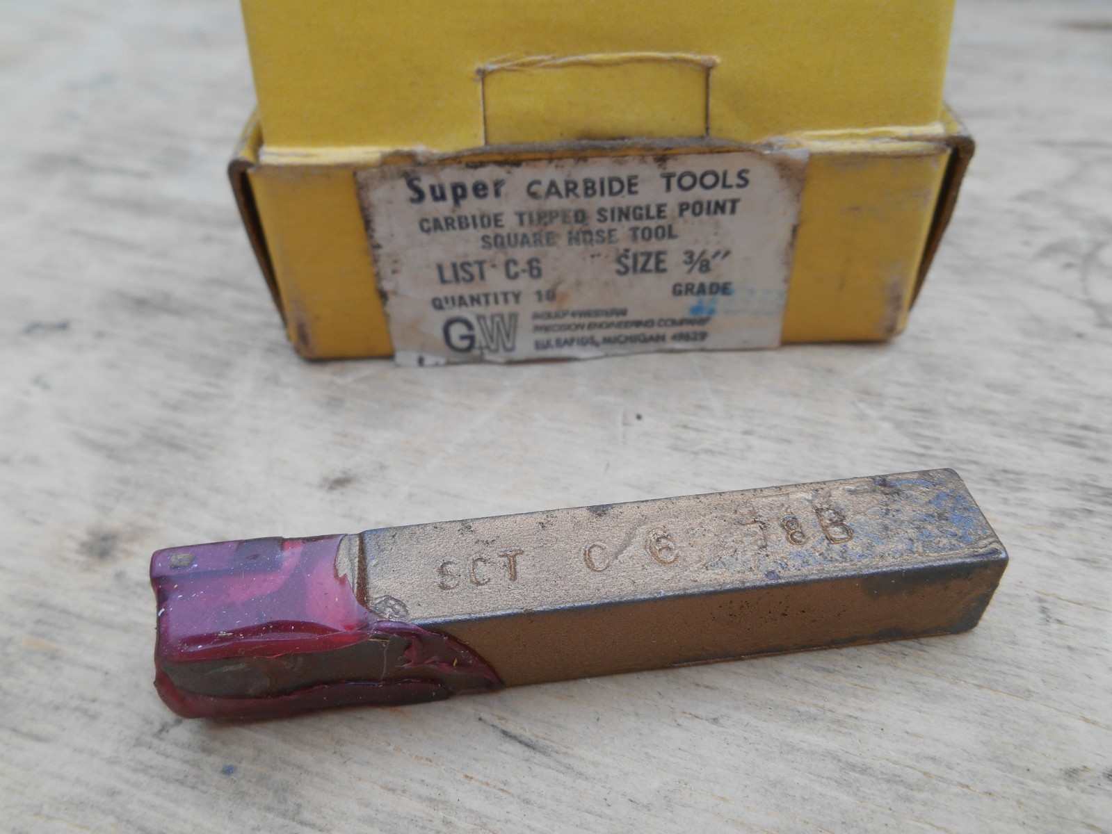 SUPER CARBIDE TOOLS ,C-6 BRAZED CARBIDE TOOL BIT ,GR. 78B , 3/8" , USA LOT OF 10
