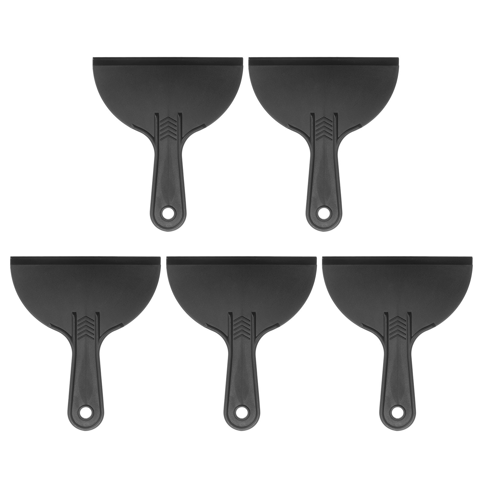 5pcs Putty Scraper 6" Width 6mm Thin Flexible Plastic Putty Knife Black