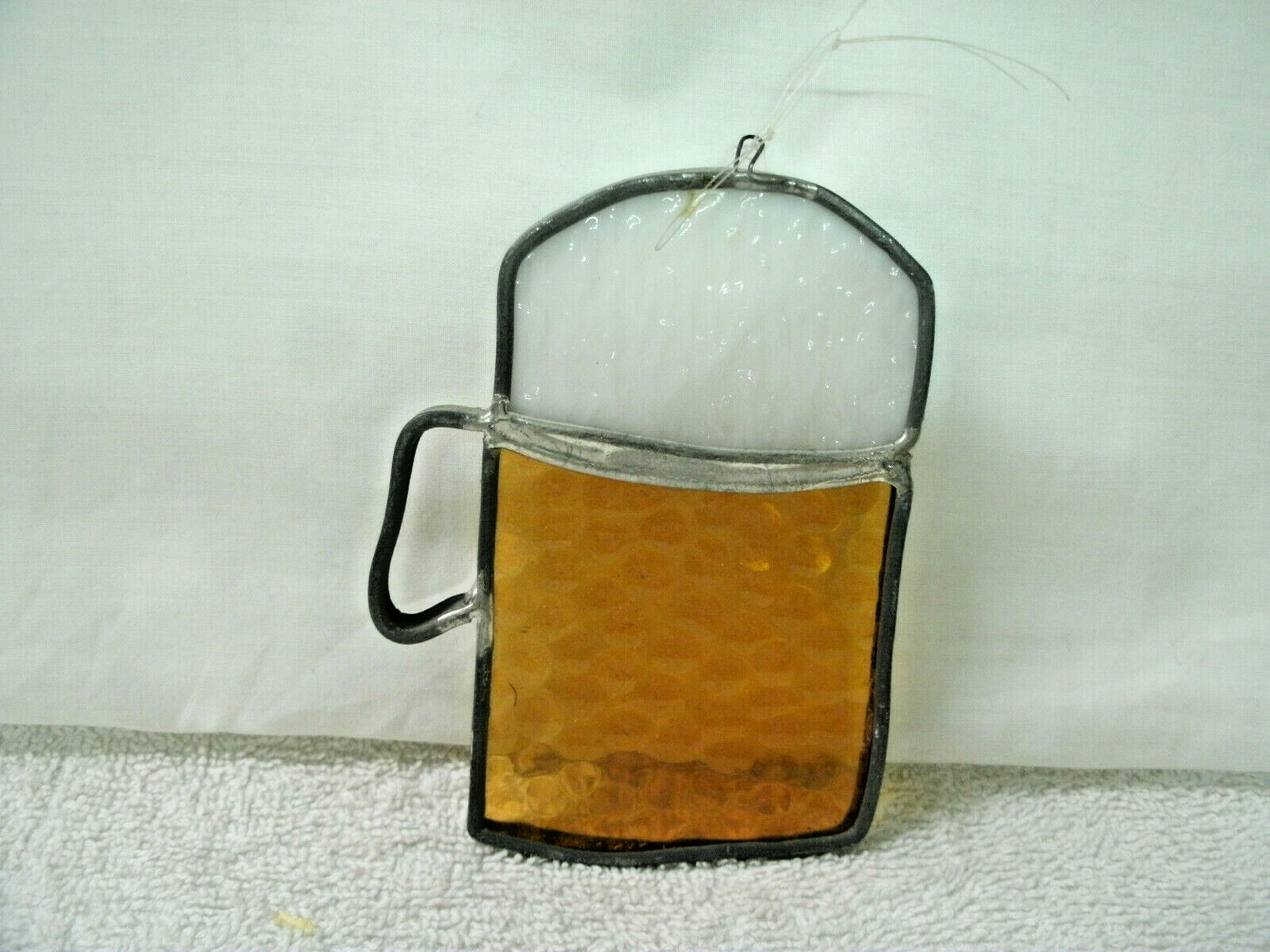 SUNCATCHER--Beer Mug w Beer--- Glass/Leaded----Circa 1980's