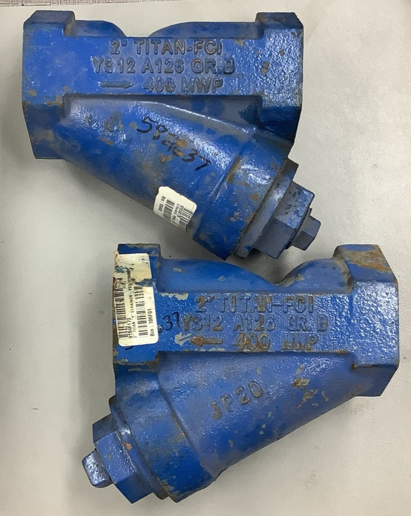 Lot of 2 Titan YS12 A126 GR.B Cast Iron 2" Y-Strainers (R35)