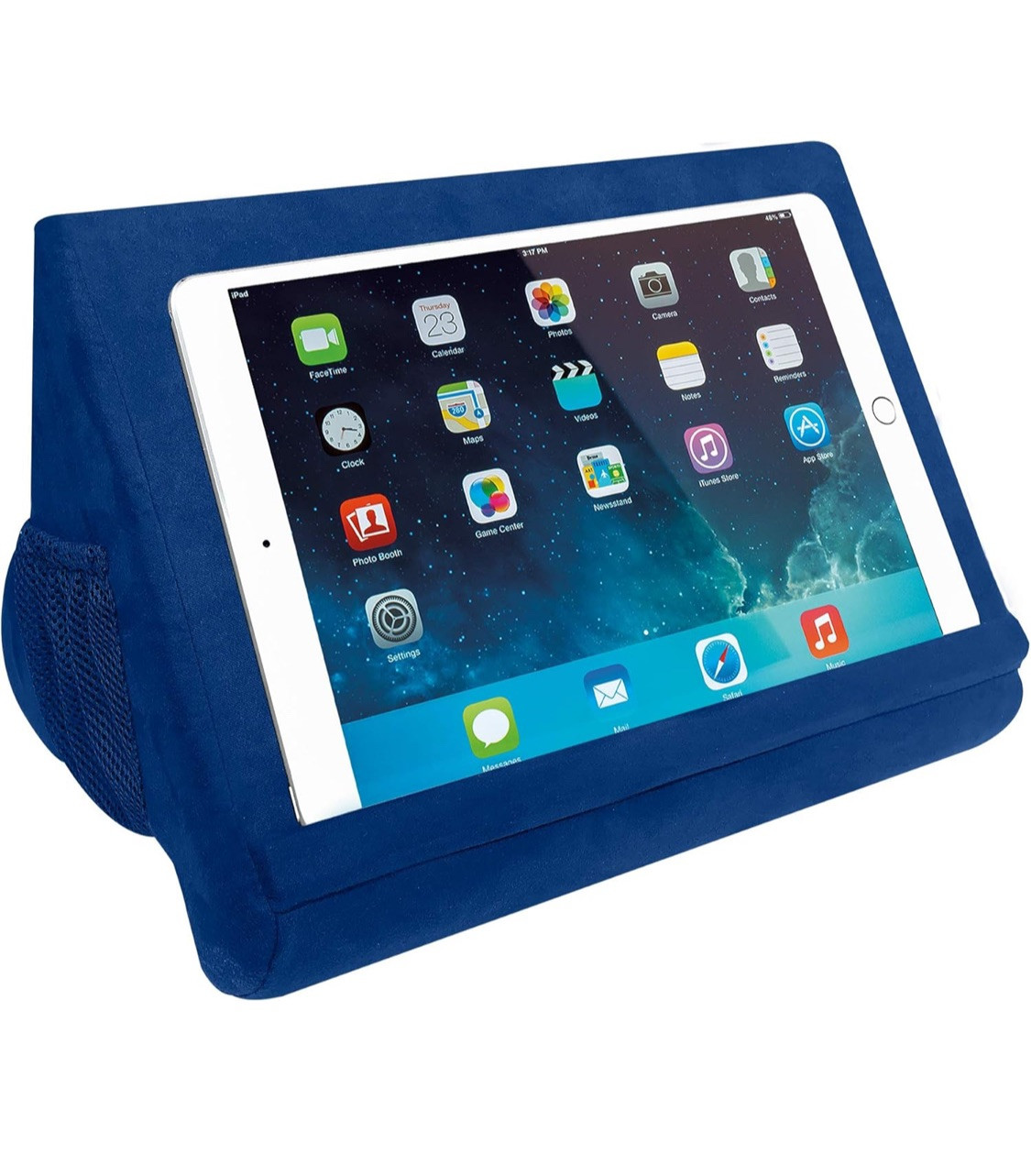 Ontel Pillow Pad Multi Angles Soft Tablet Stand Blue Deluxe