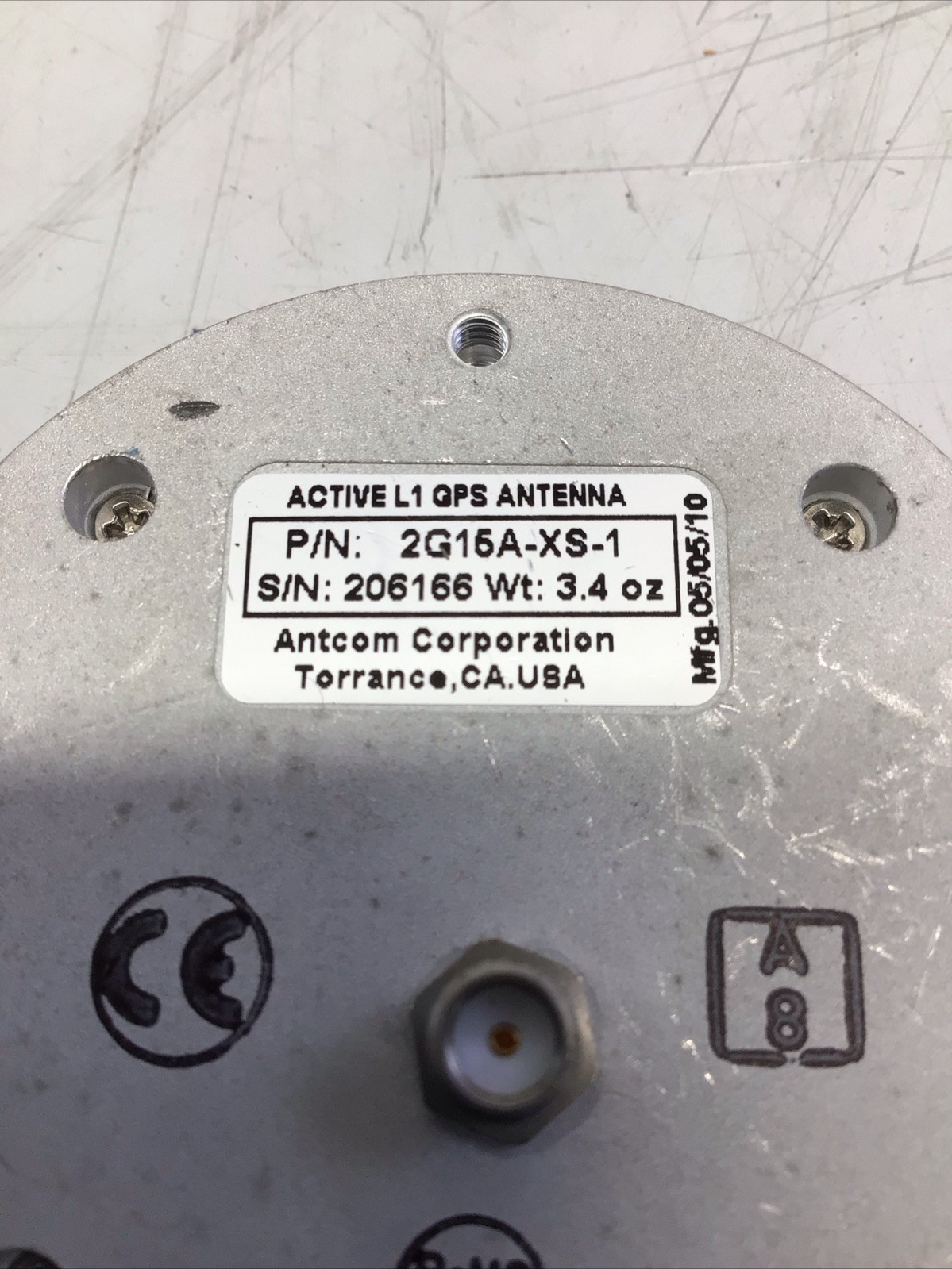 Antcom Corp 2G15A-XS-1 Active L1 GPS Antenna 3.4 Oz