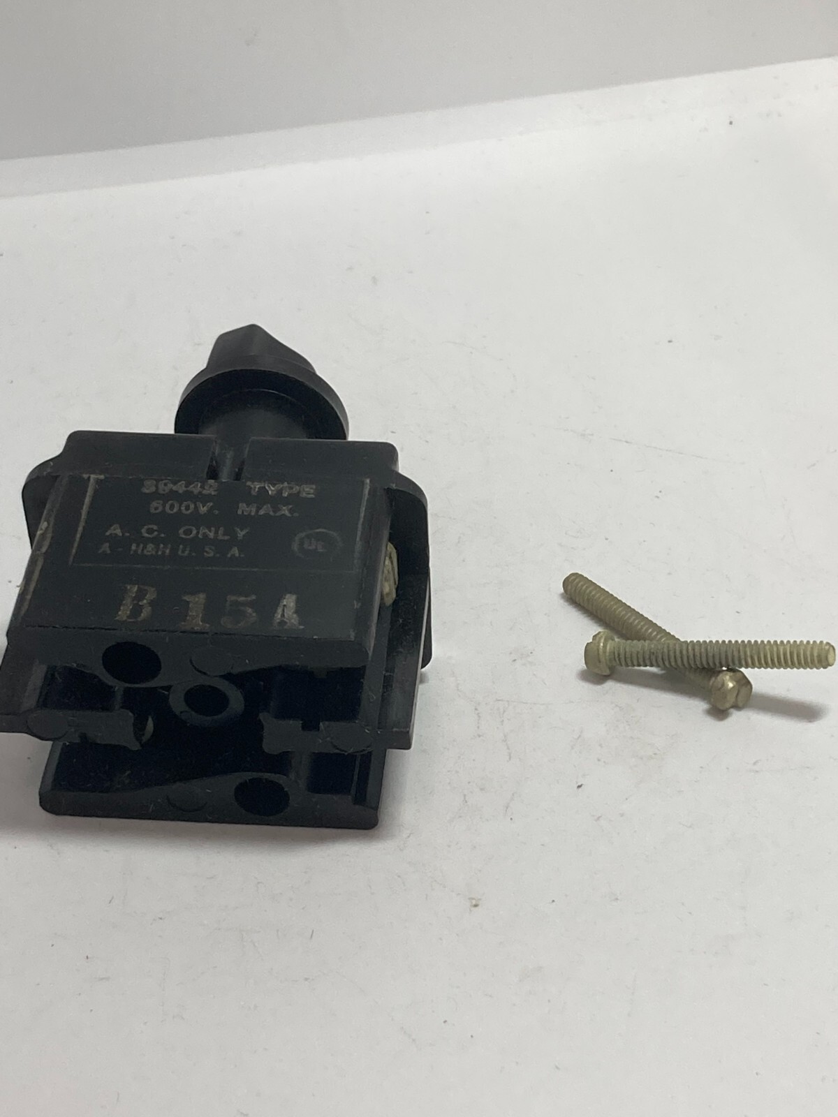 ARROW HART B-15-A SELECTOR SWITCH 2 POSITION 600V OFF-1 & 2 NNB