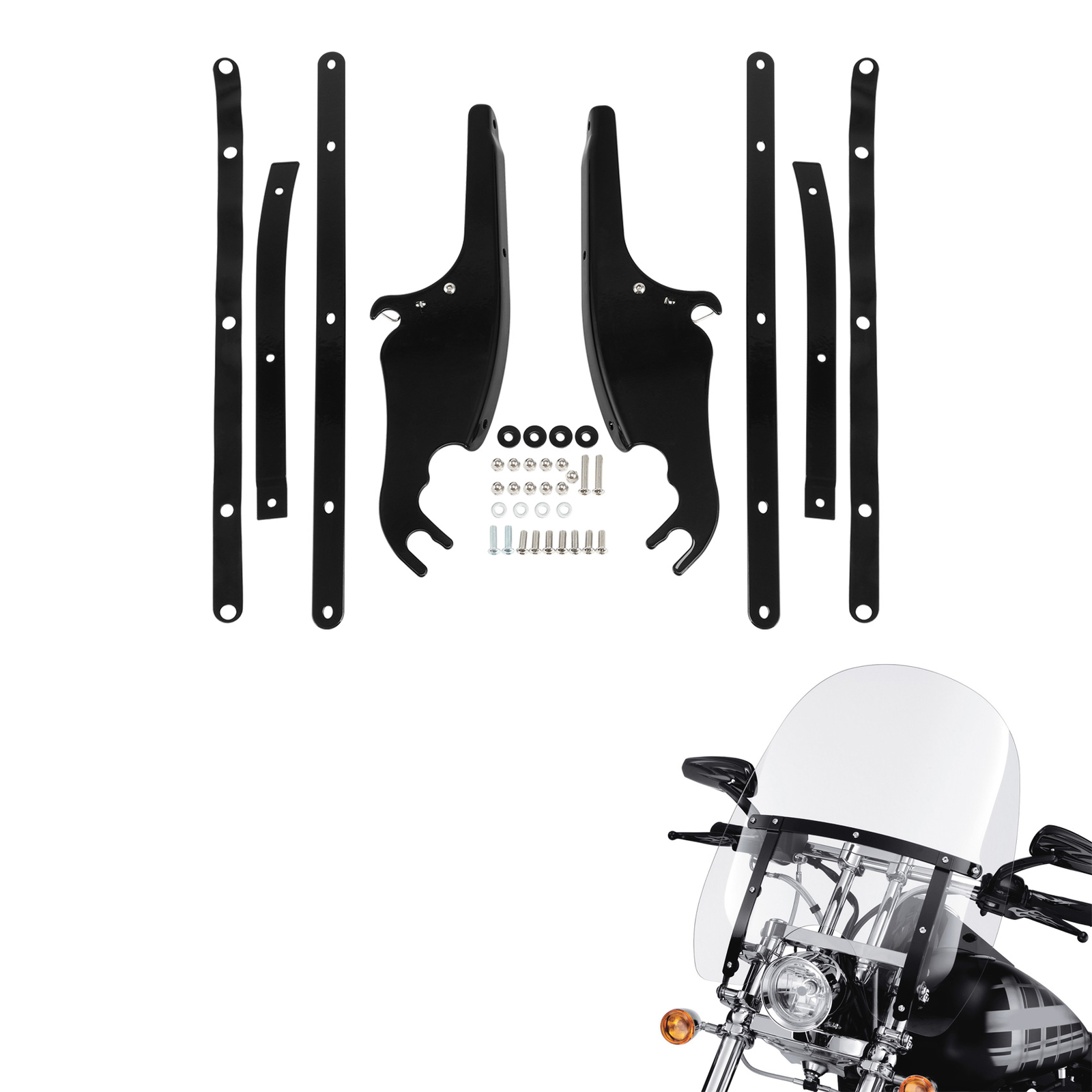 Windshield Bracket Mount Fit For Harley Heritage Softail Fatboy FLSTC 2000-2017